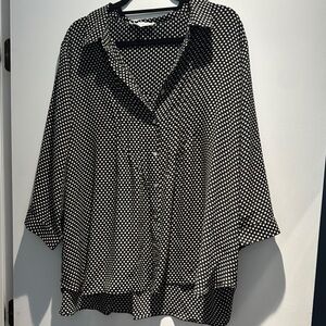 Rose & Olive Black and White Polka Dot Button Down Shirt